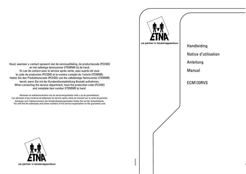Page 1 de la notice Manuel utilisateur Etna ECM133