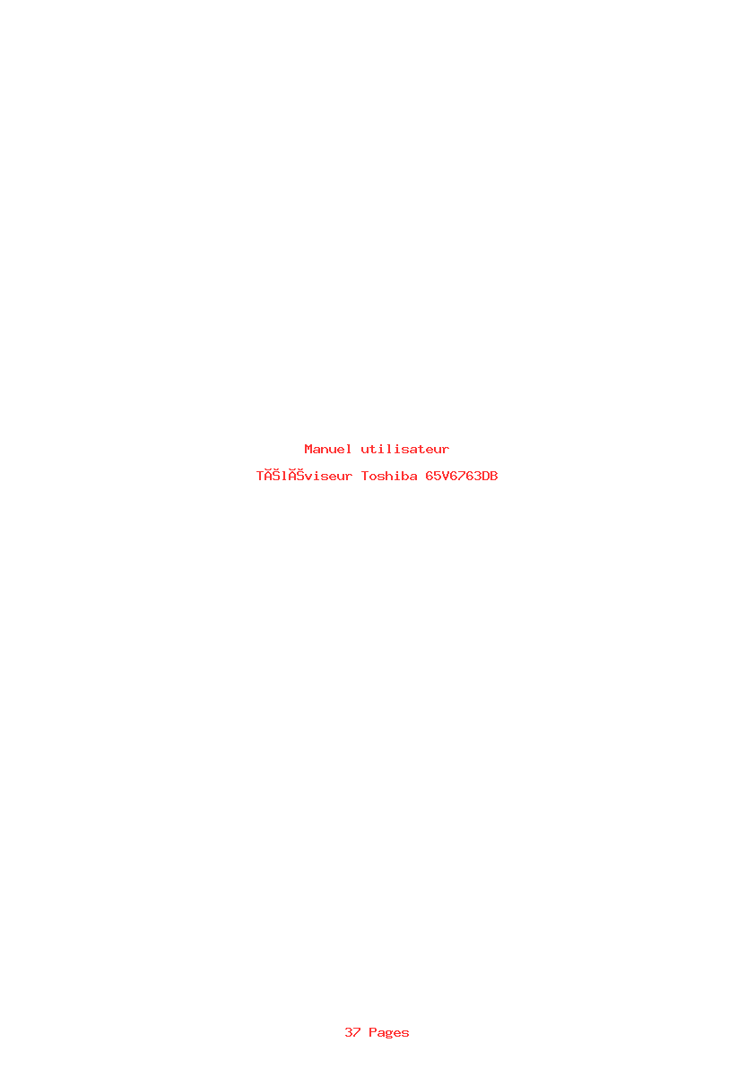 Page 1 de la notice Manuel utilisateur Toshiba 65V6763DB