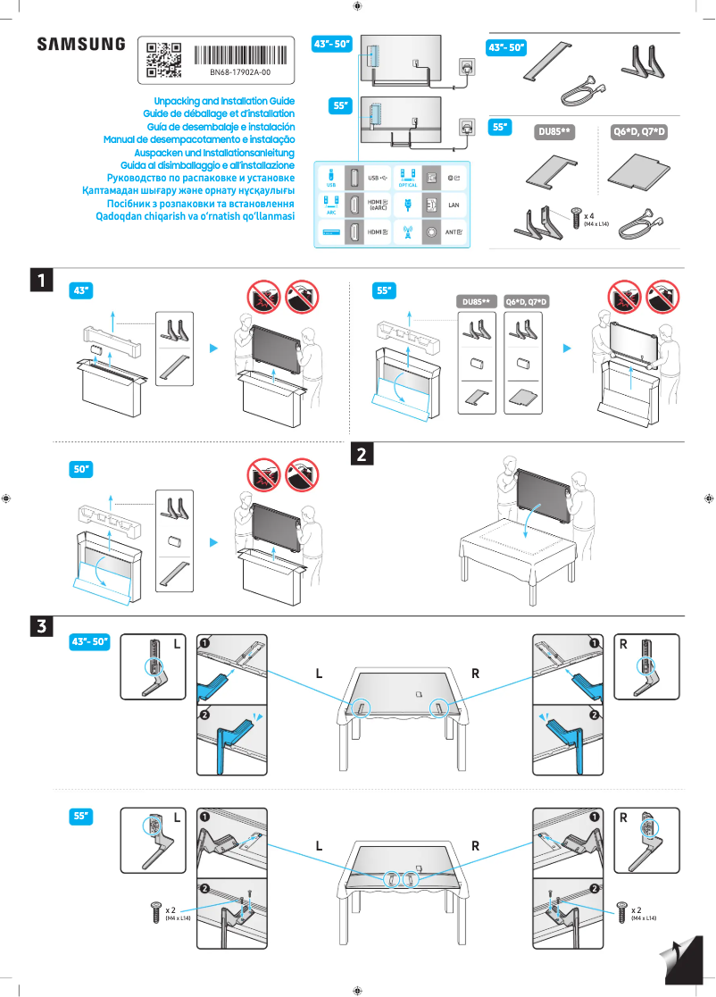 Página 1 del manual Guía de instalación Samsung UE55DU8570U