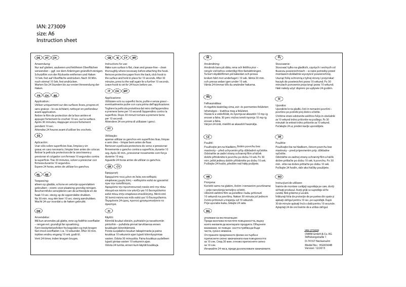 Page 1 de la notice Manuel utilisateur Ordex HG00364B