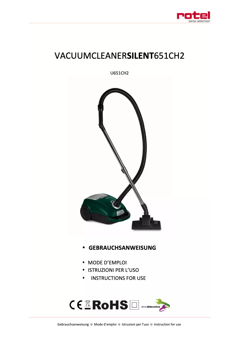 Page 1 de la notice Manuel utilisateur Rotel Silent U651CH2
