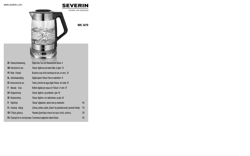 Page 1 de la notice Manuel utilisateur Severin KA 5761