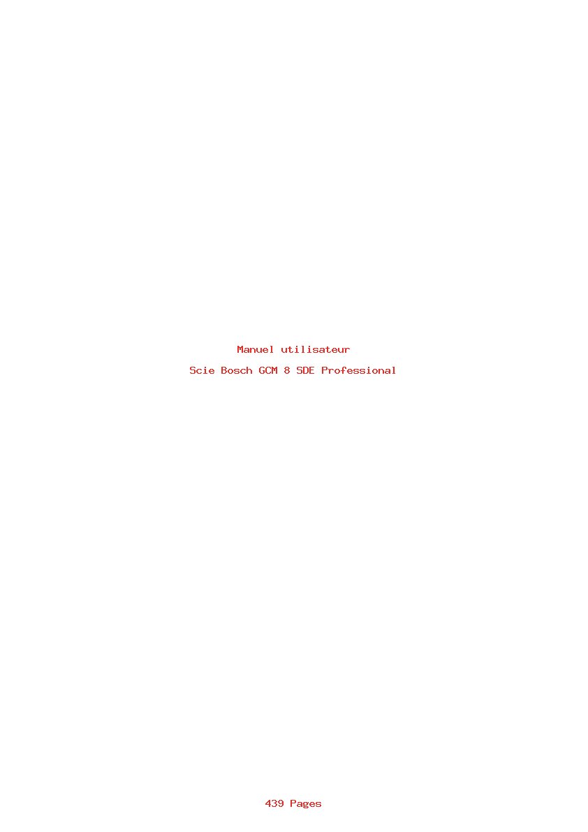 Page 1 de la notice Manuel utilisateur Bosch GCM 8 SDE Professional