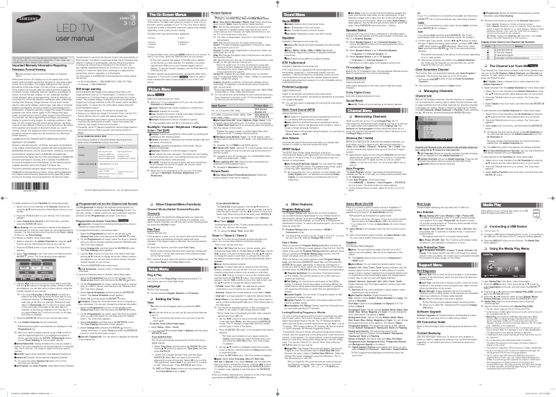 Page 1 de la notice Manuel utilisateur Samsung LT24E310ND