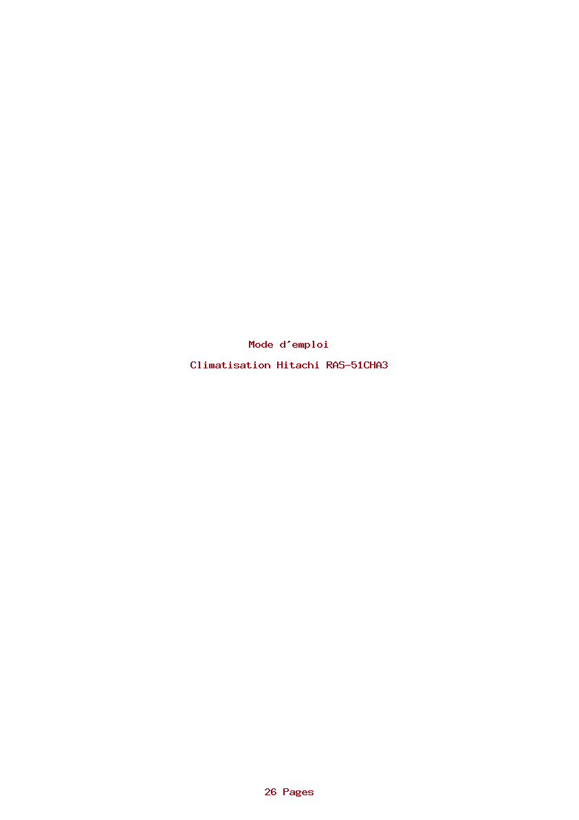 Page 1 de la notice Mode d'emploi Hitachi RAS-51CHA3