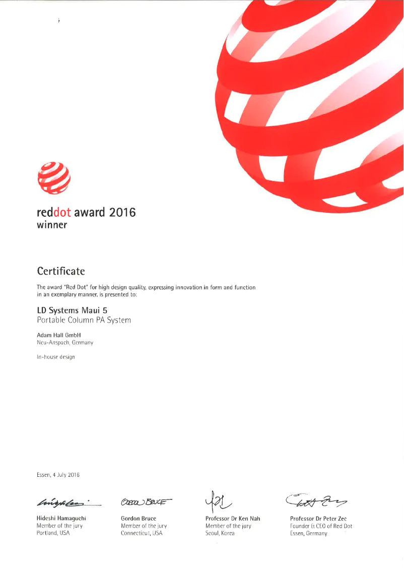 Page 1 of the manual Technical Sheet LD Systems MAUI 5