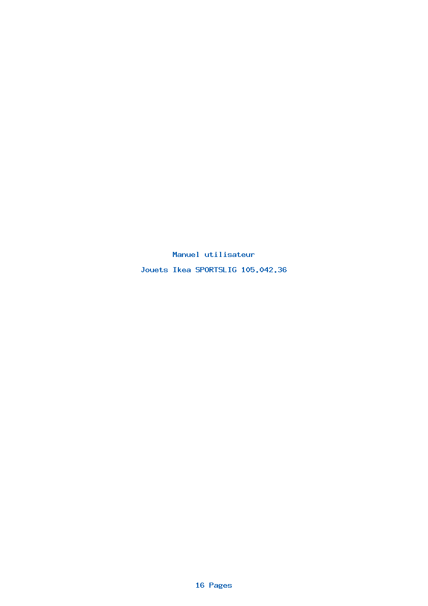 Page 1 de la notice Manuel utilisateur Ikea SPORTSLIG 105.042.36