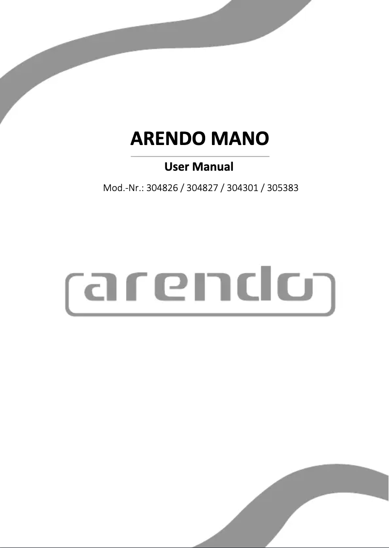 Page 1 de la notice Manuel utilisateur Arendo Mano 304827