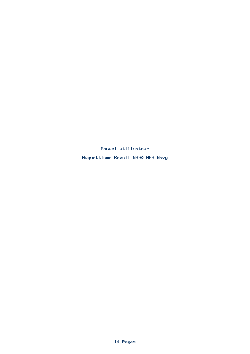 Page 1 de la notice Manuel utilisateur Revell NH90 NFH Navy