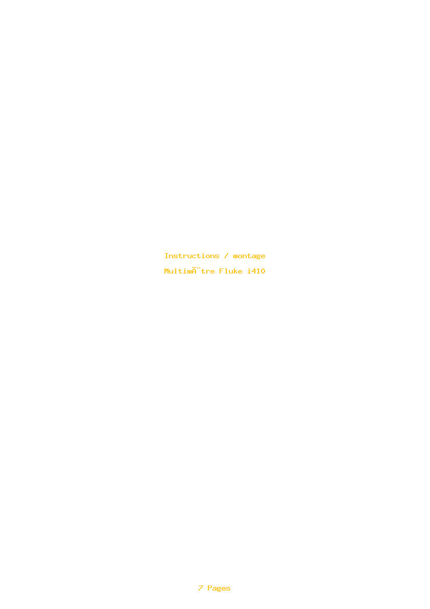 Page 1 de la notice Instructions / montage Fluke i410