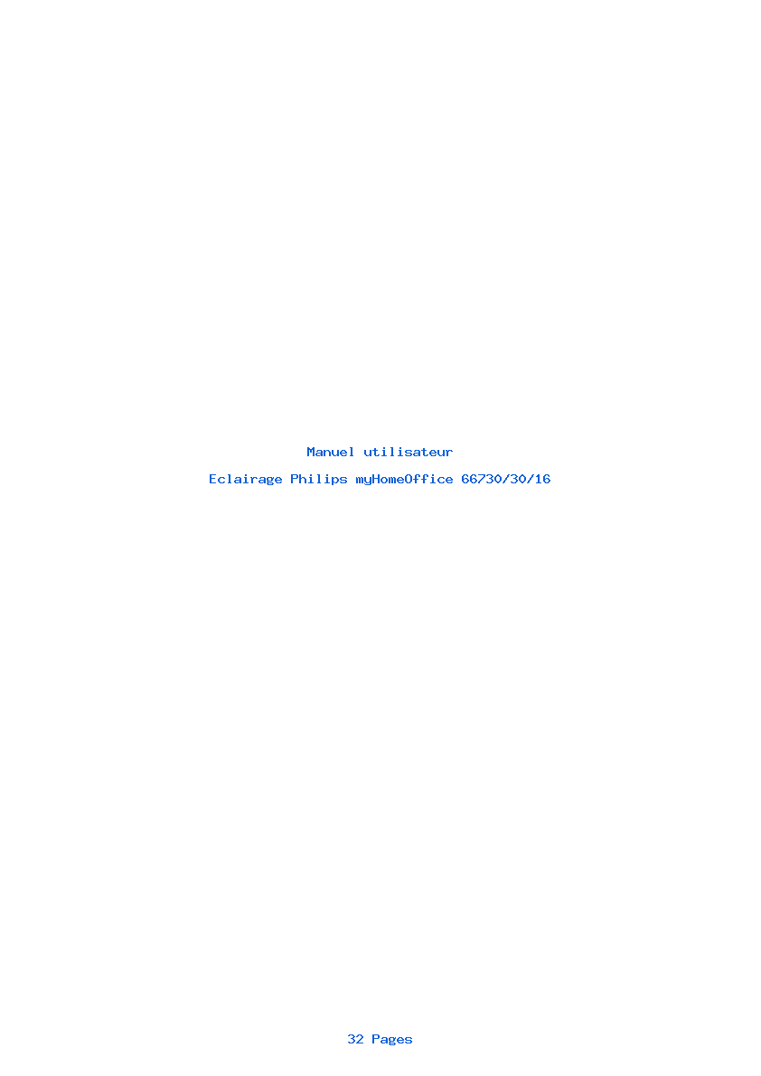 Page 1 de la notice Manuel utilisateur Philips myHomeOffice 66730/30/16