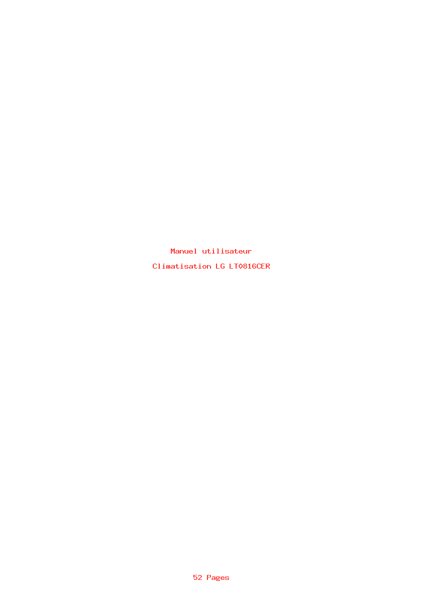 Page 1 de la notice Manuel utilisateur LG LT0816CER