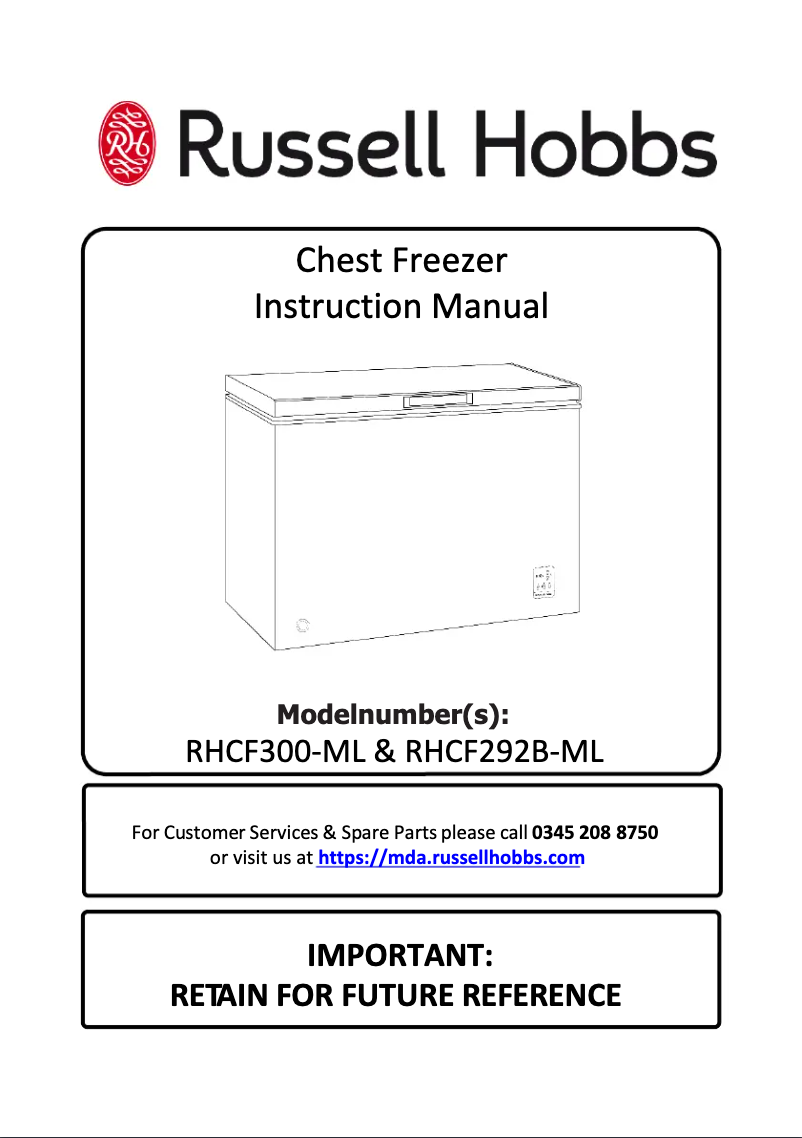 Page 1 de la notice Manuel utilisateur Russell Hobbs RHCF300