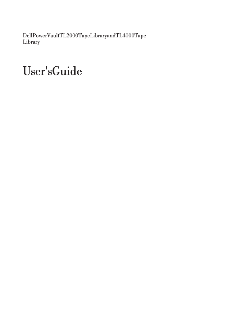Page 1 de la notice Manuel utilisateur Dell TL2000