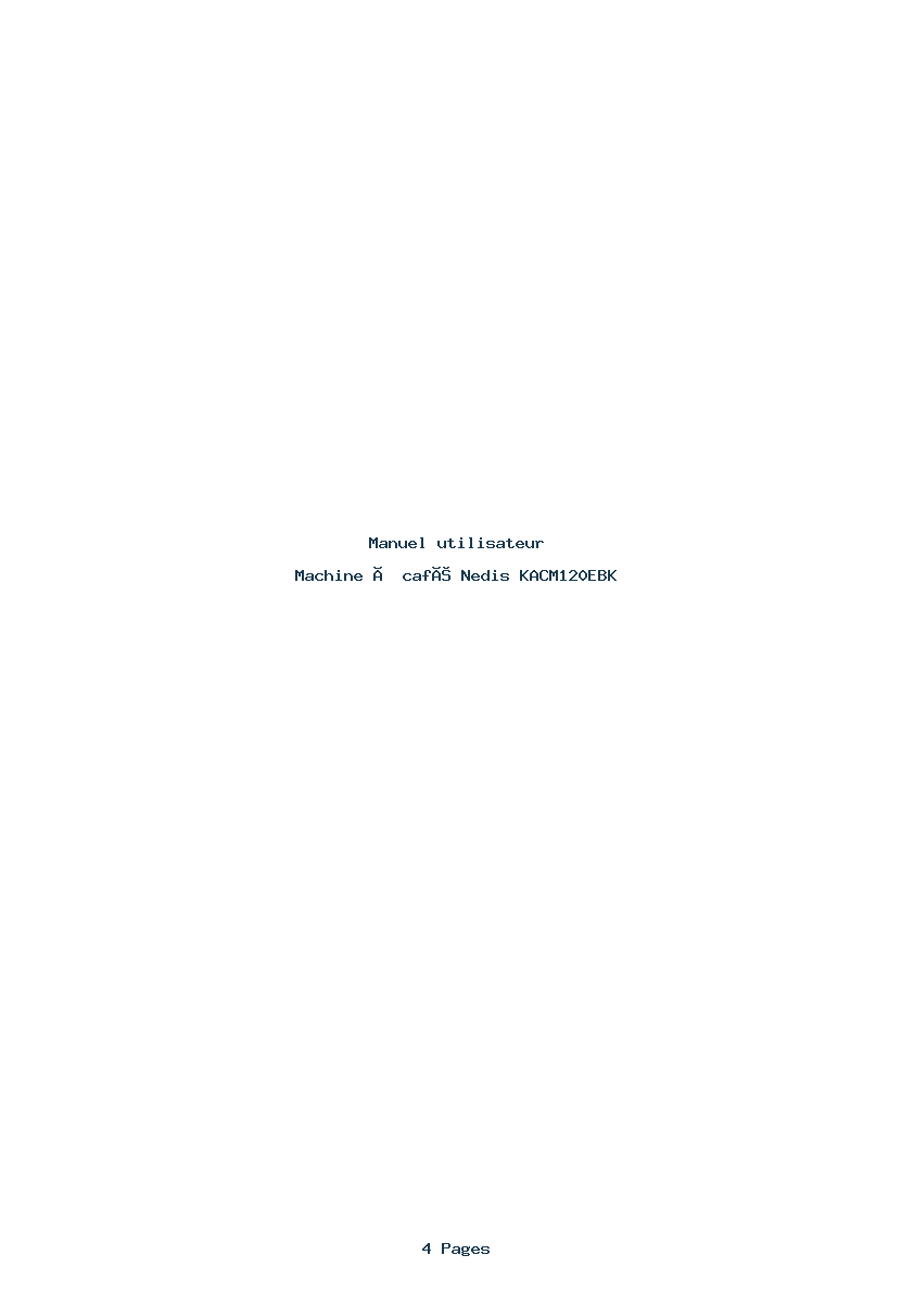 Page 1 de la notice Manuel utilisateur Nedis KACM120EBK
