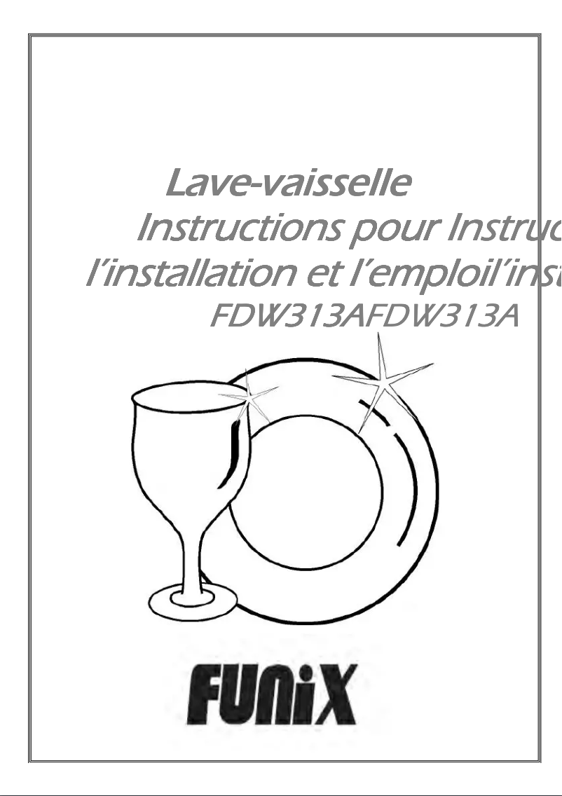 Page 1 de la notice Manuel utilisateur Funix FDW313A