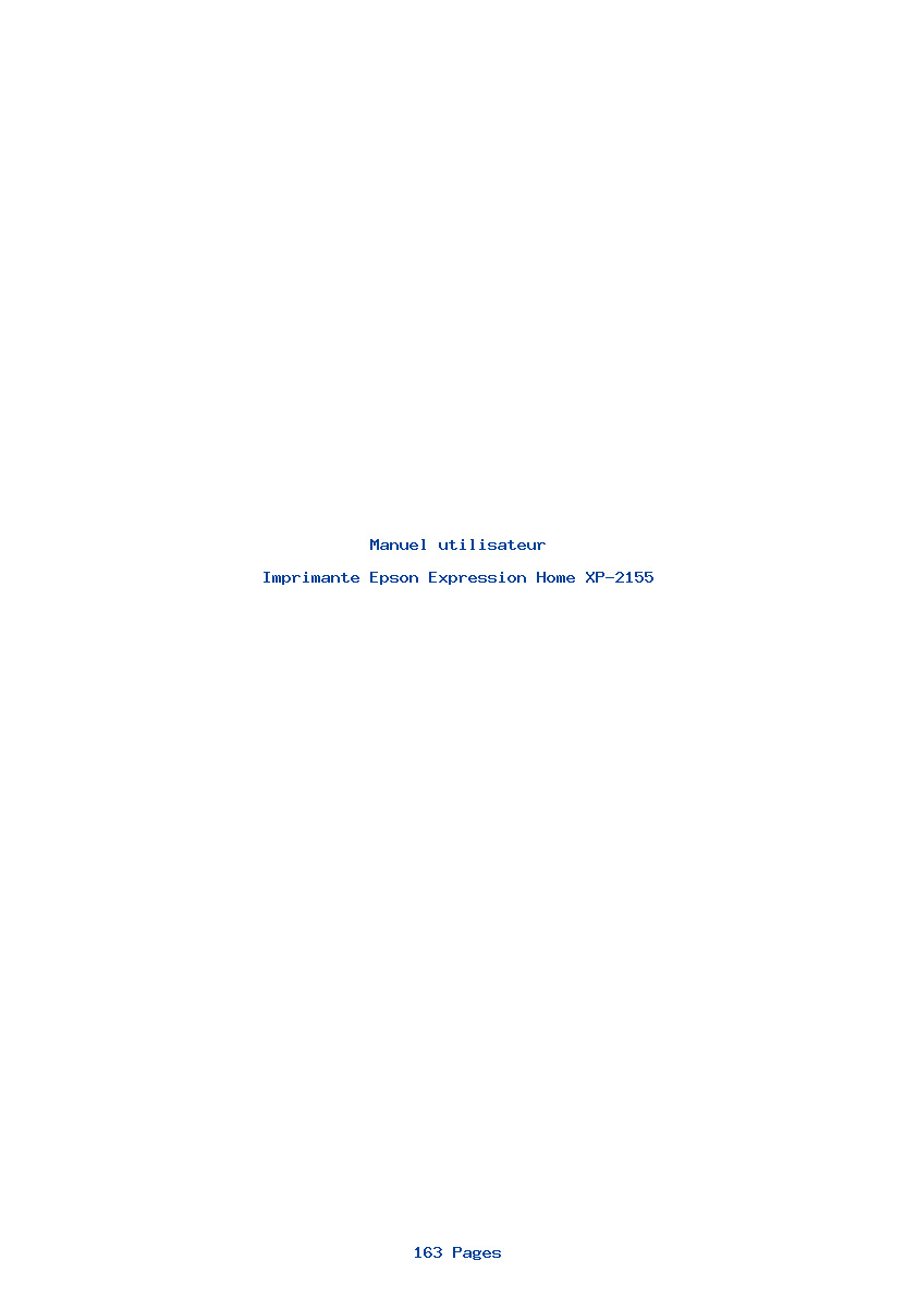 Page 1 de la notice Manuel utilisateur Epson Expression Home XP-2155