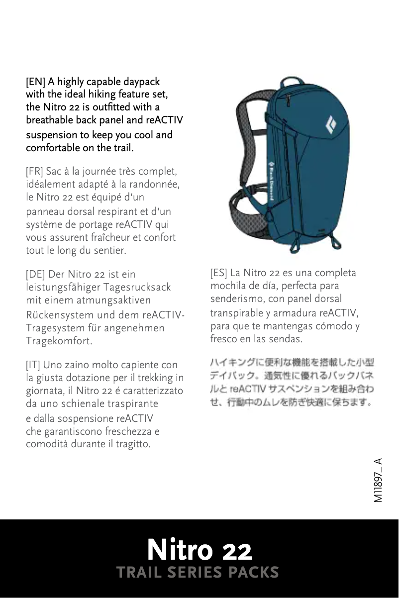 Page 1 of the manual User Manual Black Diamond Nitro 22 Pack