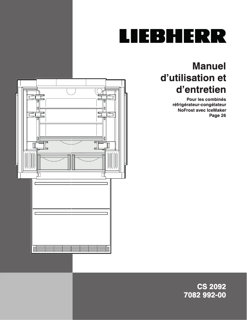 Page 1 de la notice Manuel utilisateur Liebherr CS 2092