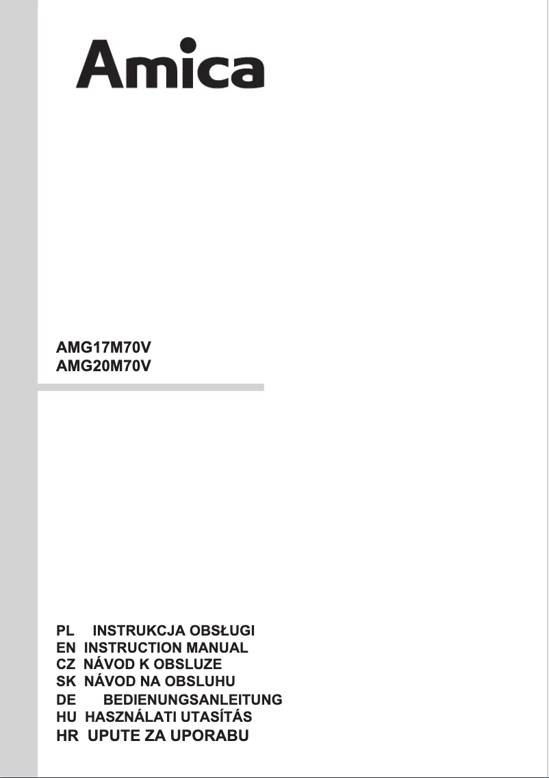 Page 1 of the manual User Manual Amica AMG20M70V