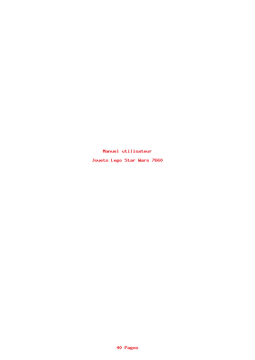 Page 1 de la notice Manuel utilisateur Lego Star Wars 7660