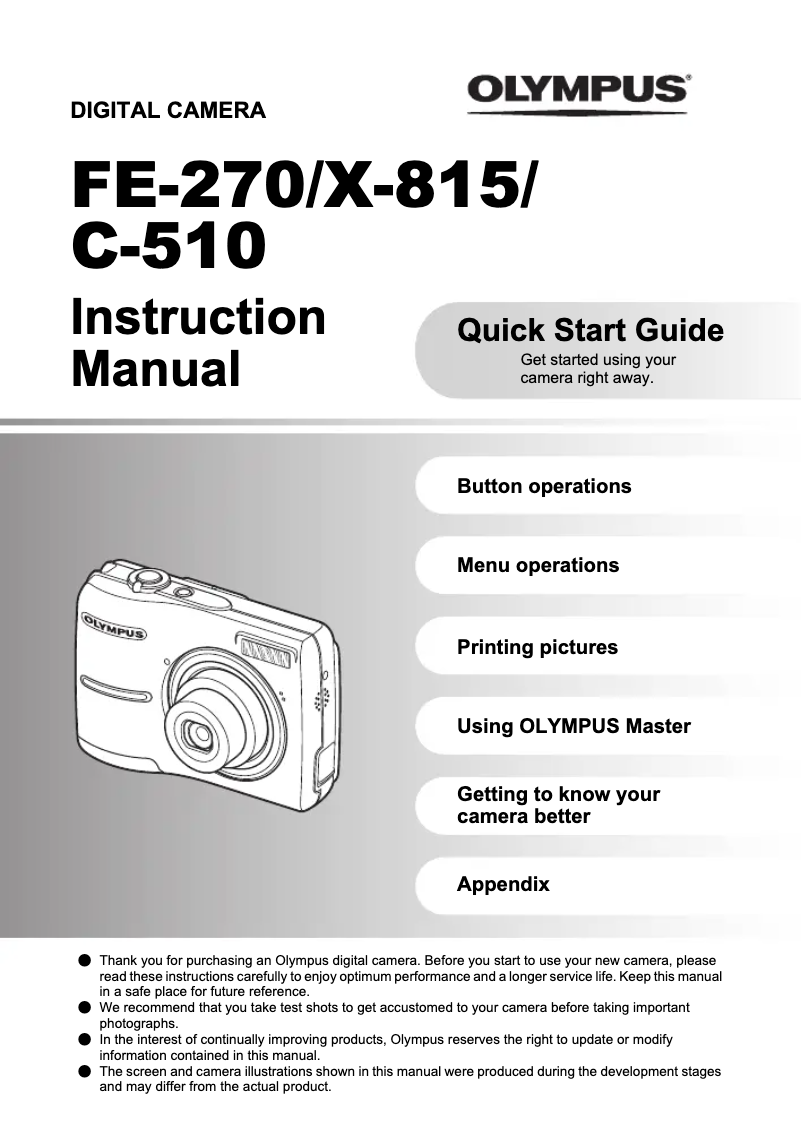 Página 1 del manual Manual de usuario Olympus X-815