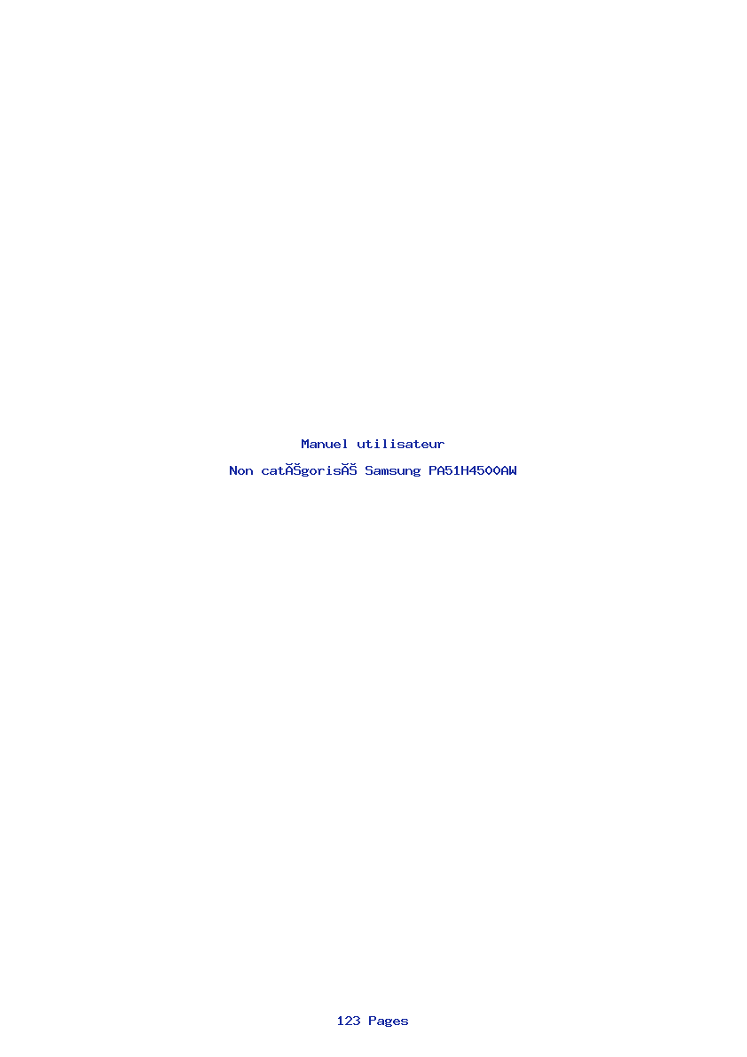 Page 1 de la notice Manuel utilisateur Samsung PA51H4500AW