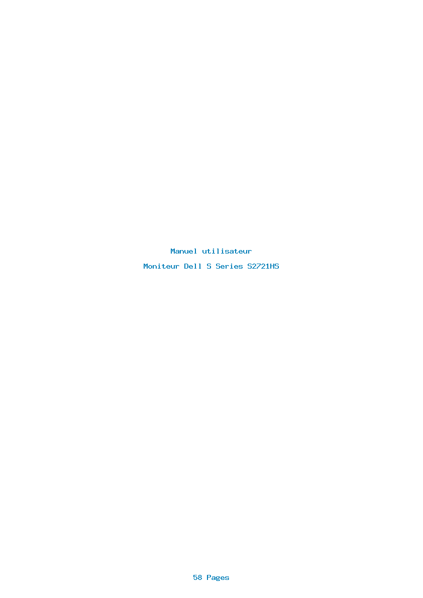 Page 1 de la notice Manuel utilisateur Dell S Series S2721HS