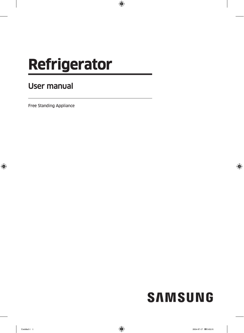 Page 1 de la notice Manuel utilisateur Samsung RT51CG662AS9TL