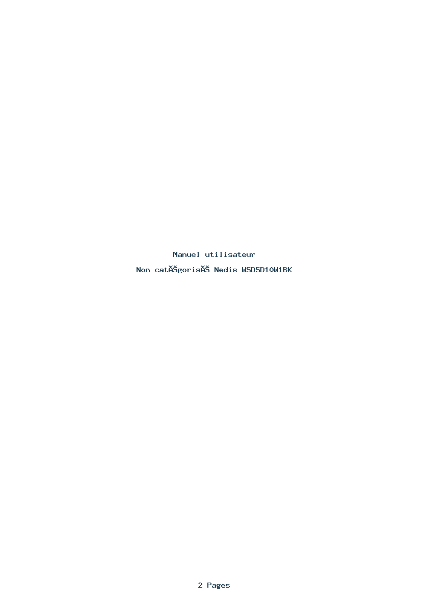 Page 1 de la notice Manuel utilisateur Nedis WSDSD10W1BK
