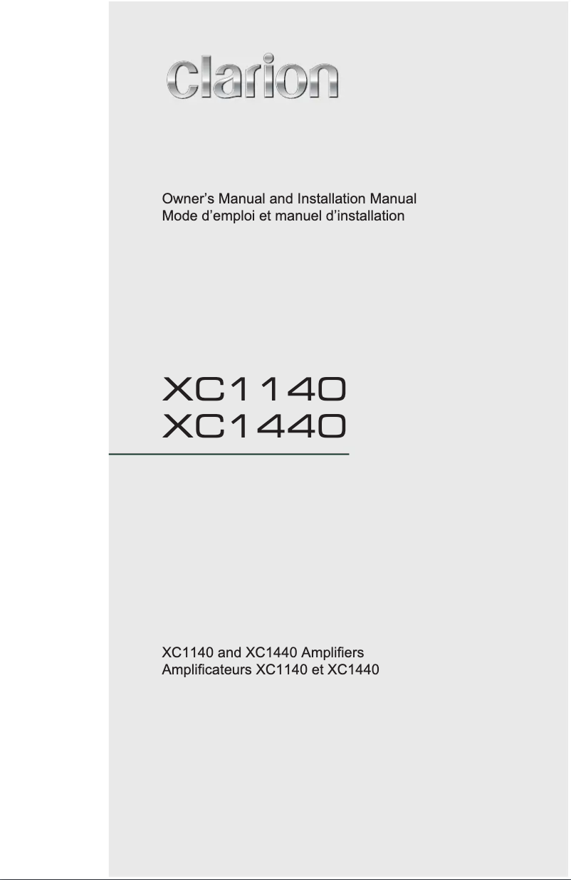 Page 1 de la notice Manuel utilisateur Clarion XC1140