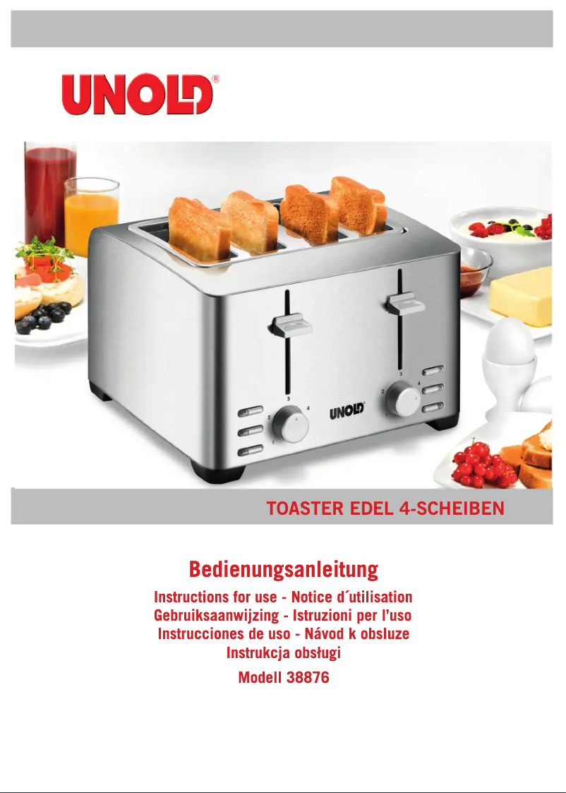 Page 1 de la notice Manuel utilisateur Unold 38876 Edel 4