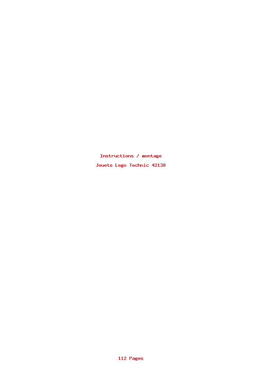 Page 1 de la notice Instructions / montage Lego Technic 42138