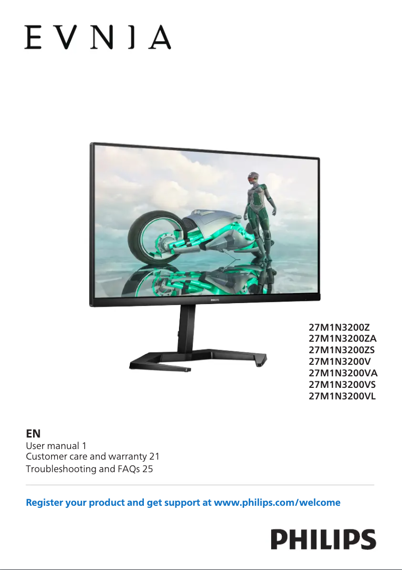 Page 1 of the manual User Manual Philips Momentum 27M1N3200Z
