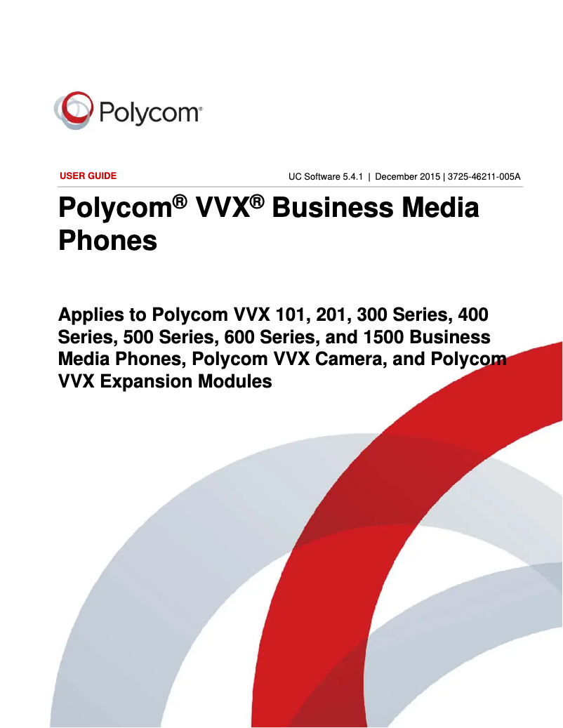 Page 1 of the manual User Manual Polycom VVX 411