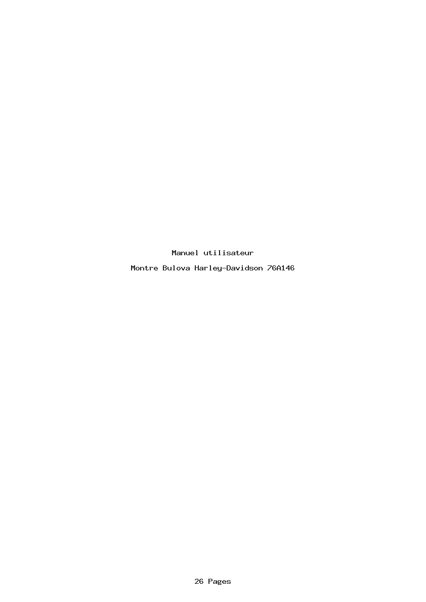 Page 1 de la notice Manuel utilisateur Bulova Harley-Davidson 76A146