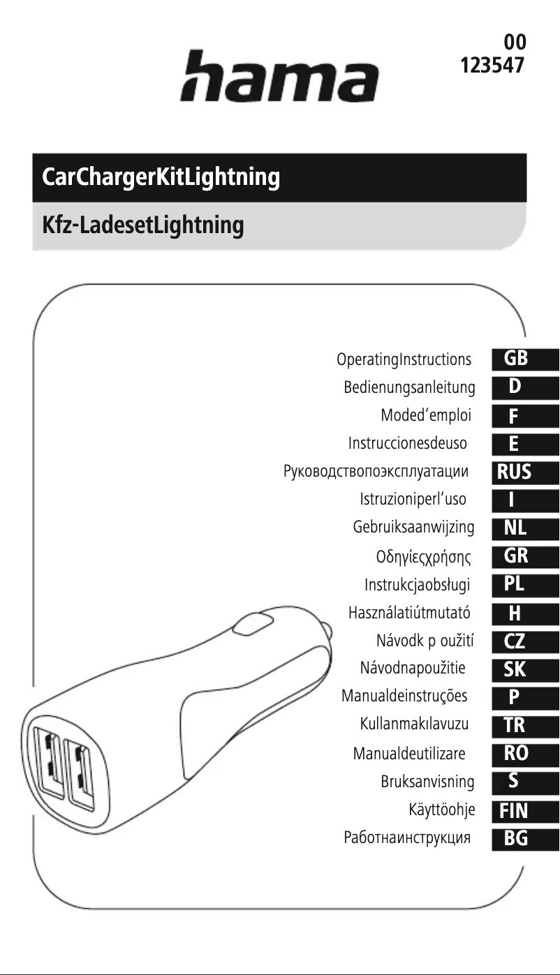 Page 1 de la notice Manuel utilisateur Hama Auto-Detect 108340