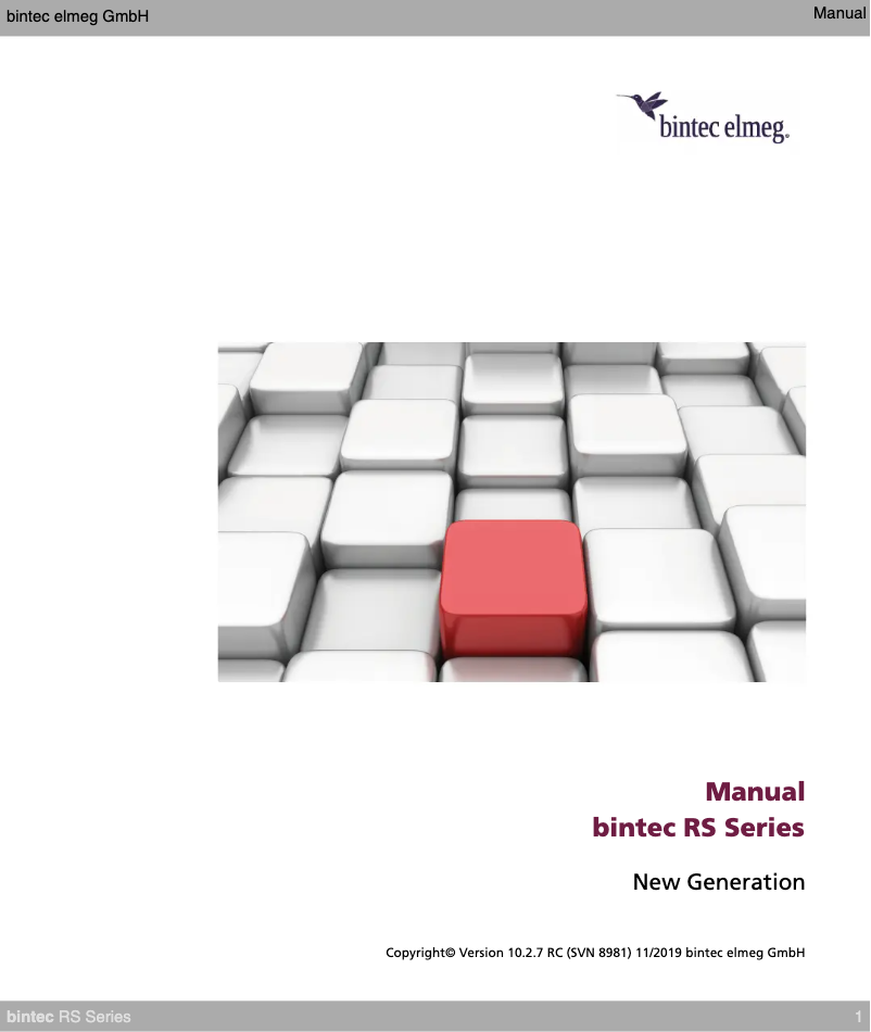 Page 1 de la notice Manuel utilisateur Bintec-elmeg RS123