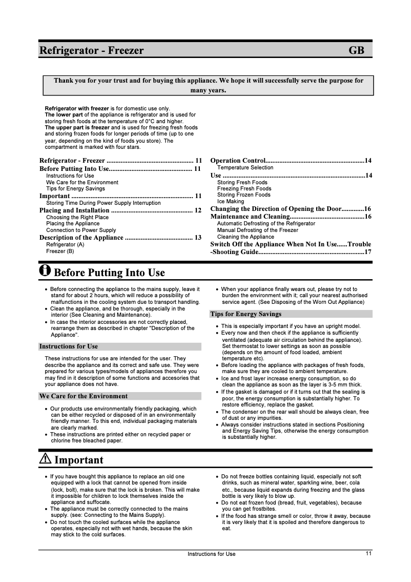 Page 1 de la notice Manuel utilisateur Gorenje K 257 MLA4