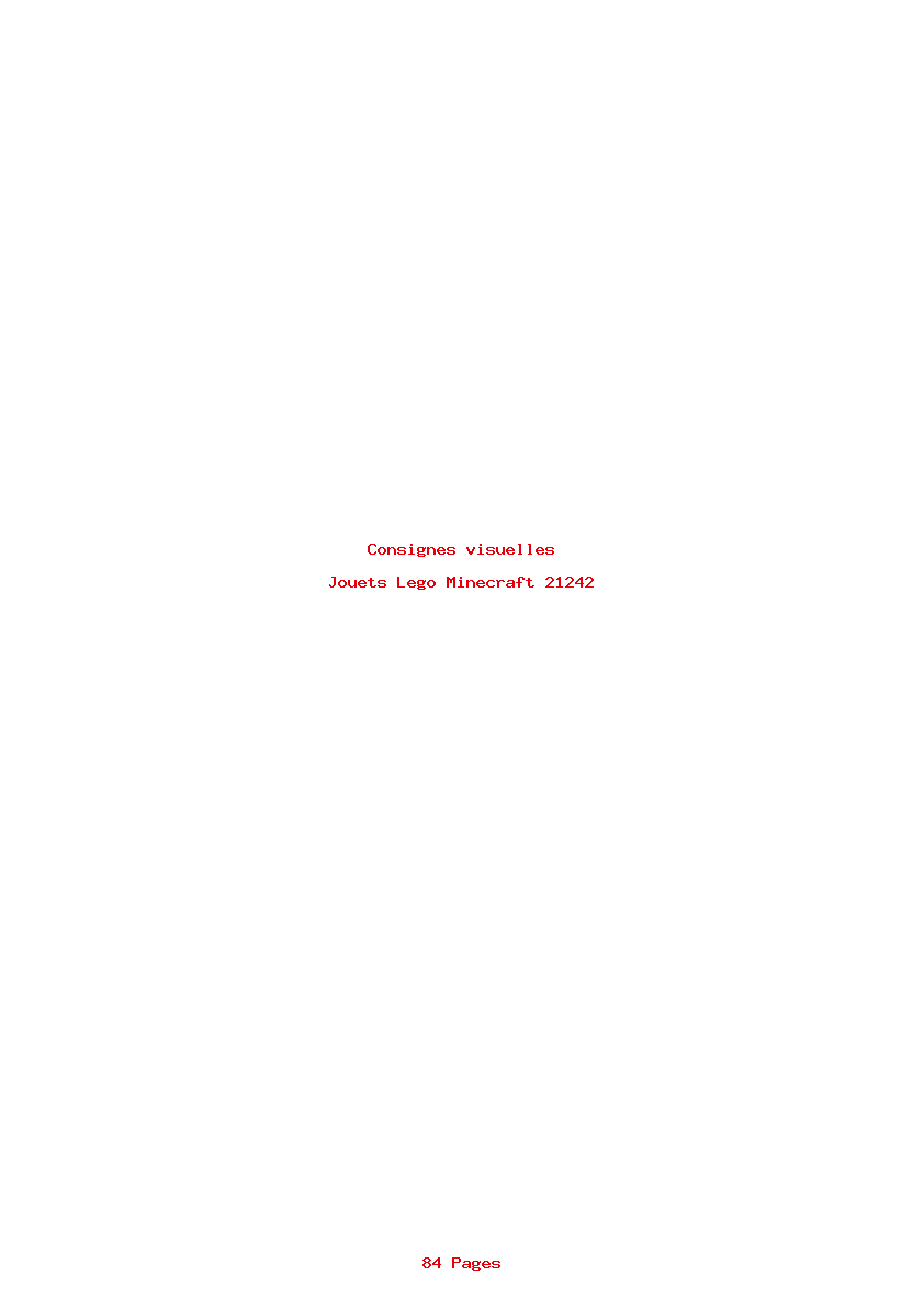 Page 1 de la notice Consignes visuelles Lego Minecraft 21242