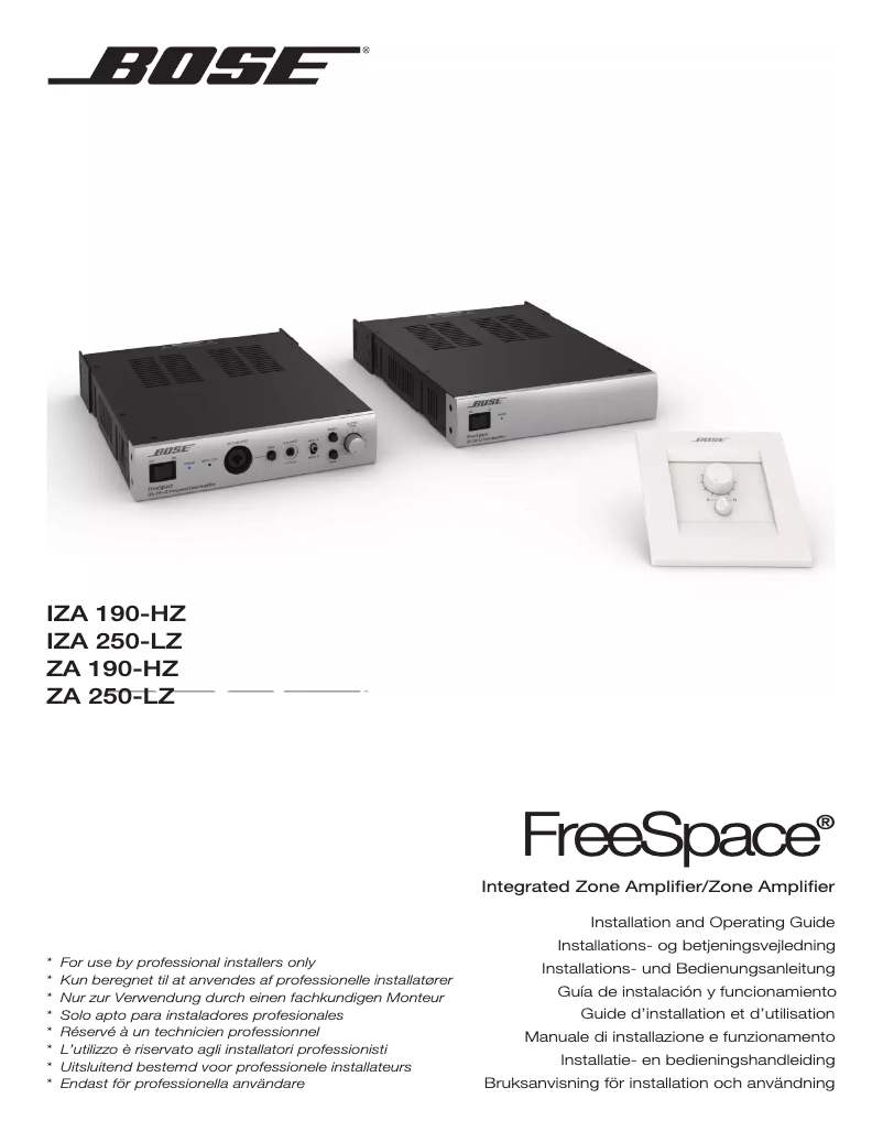 Image de la première page du manuel de l'appareil FreeSpace ZA 250-LZ