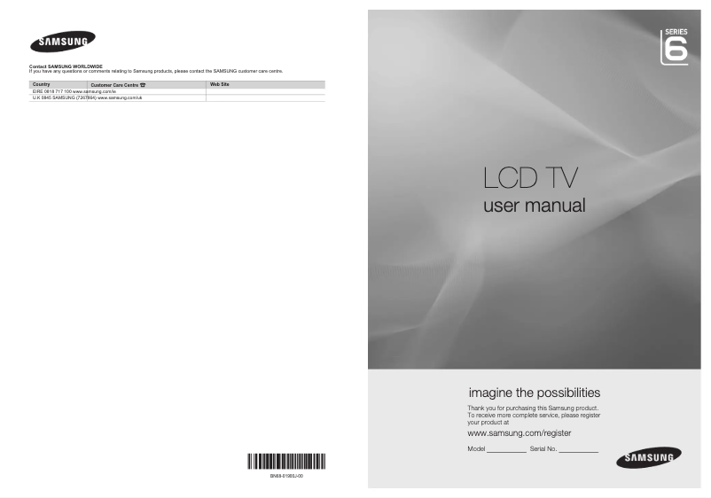 Página 1 del manual Manual de usuario Samsung LE32B650