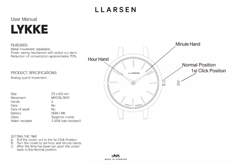 Page 1 de la notice Manuel utilisateur Lars Larsen LYKKE 145GBG3