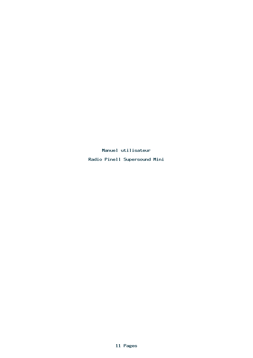 Page 1 de la notice Manuel utilisateur Pinell Supersound Mini