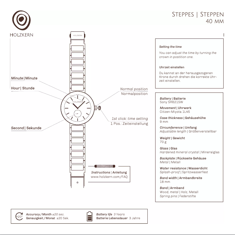 Page 1 de la notice Manuel utilisateur Holzkern Veld