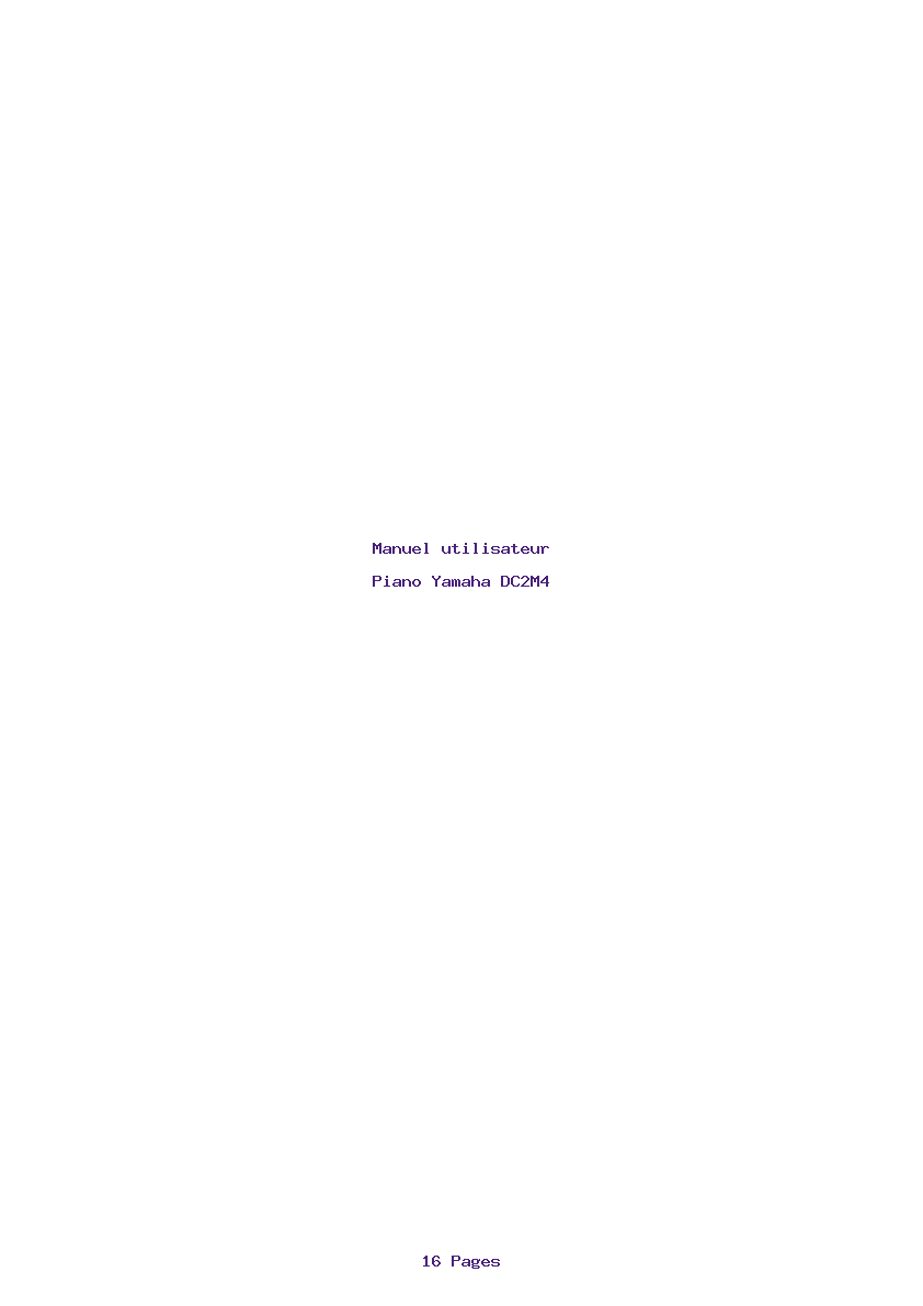 Page 1 de la notice Manuel utilisateur Yamaha DC2M4