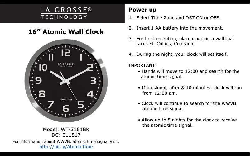 Page 1 de la notice Manuel utilisateur La Crosse Technology WT-3161BK