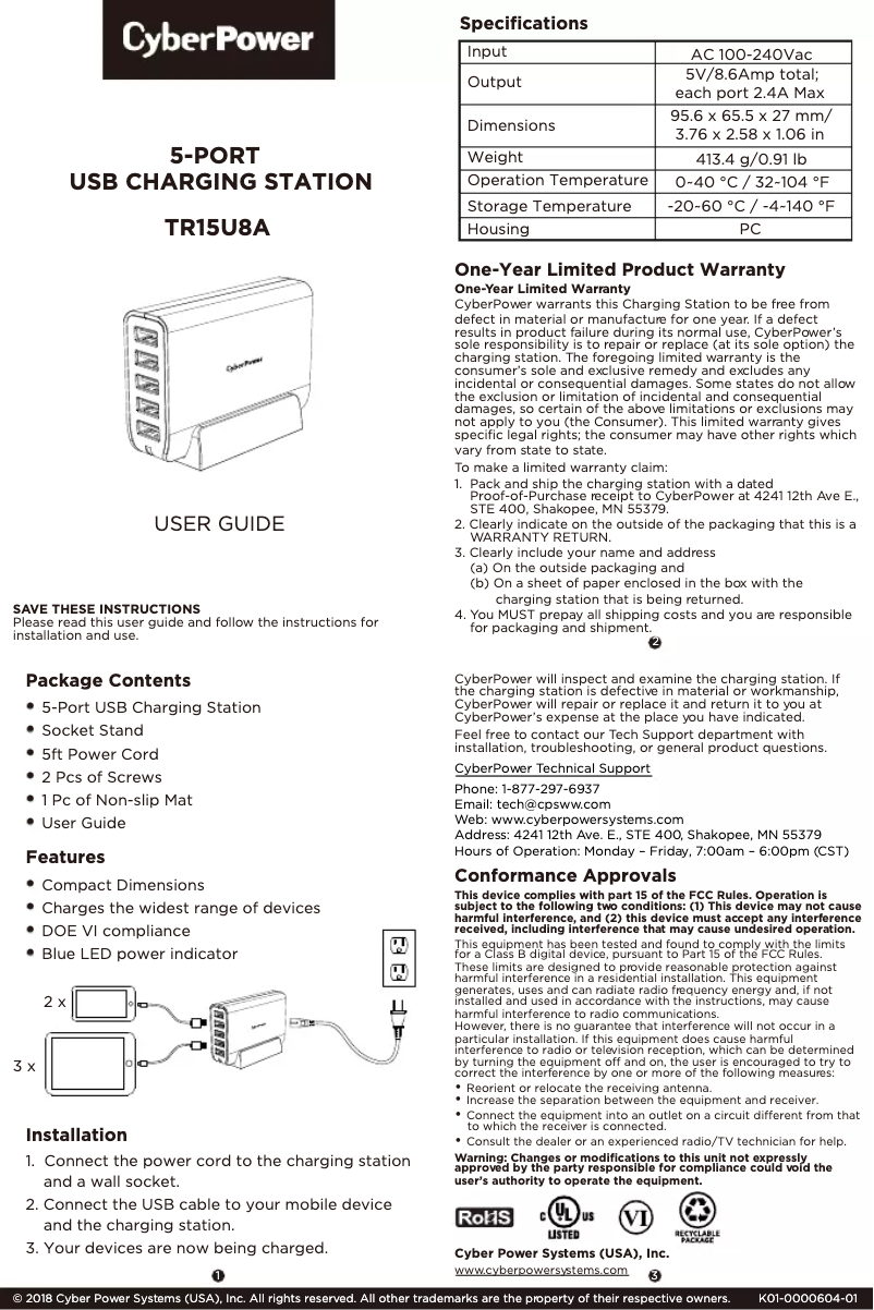 Page 1 de la notice Manuel utilisateur CyberPower TR15U8A