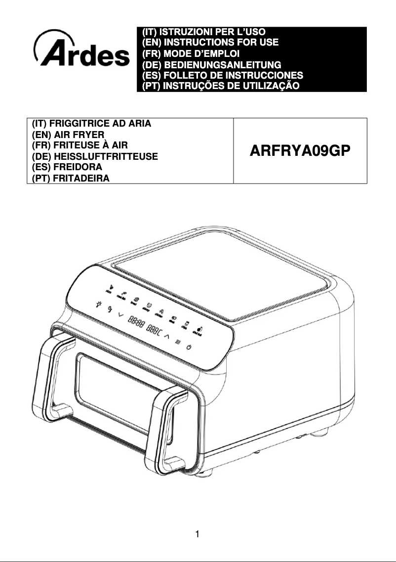 Image de la première page du manuel de l'appareil ARFRYA09GP