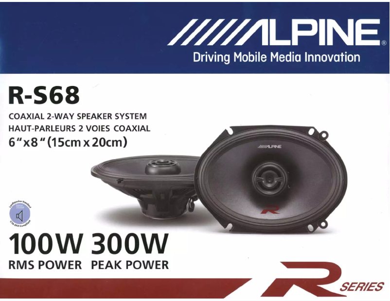 Page 1 of the manual User Manual Alpine R-S68